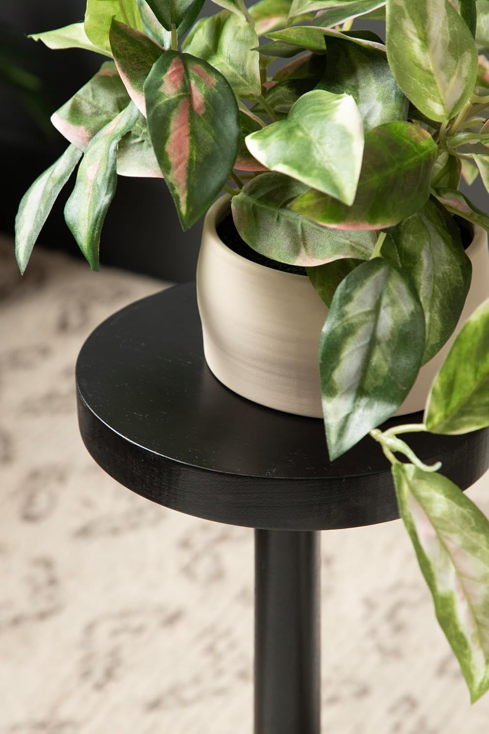 Wegner Traditional Wooden round Drink Table, 8 X 23, Black, Elegant and Durable Pedestal Table for Use as Small Drink Table, Plant Stand, or Decorative Item Display