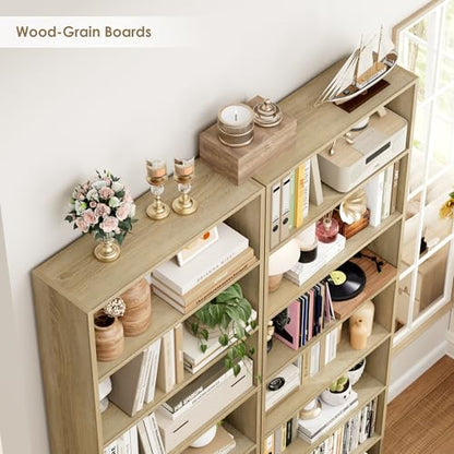 82" Tall Bookshelf, 7-Tier Open Shelves Bookcase, Freestanding Display Storage Shelves, Tall Bookcase Home Decor Furniture for Home Office, Living Room, Bedroom, Light Oak