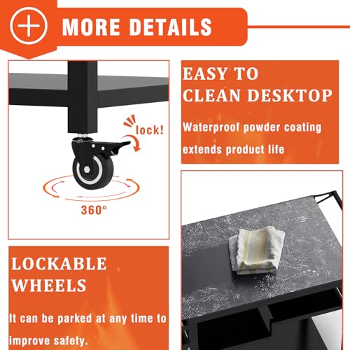 20"x 32" Three-Shelf Movable Outdoor Dining Cart Table, Multifunctional Food Prep Stand, Outdoor Grill Table with Wheels