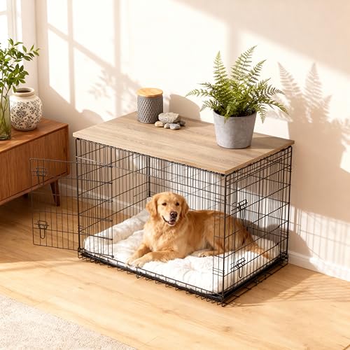 Dog Crate Topper Wood Countertop(Grey, for 48 inch Crate), view 6