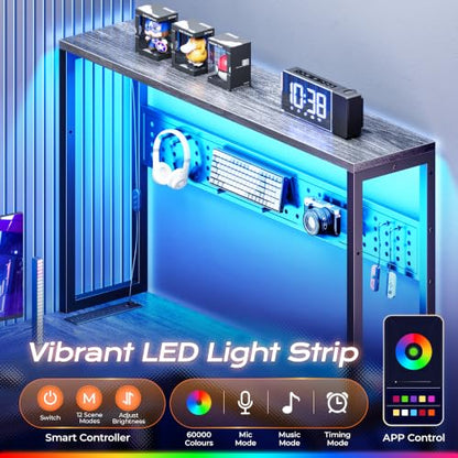 L Shaped Gaming Desk with LED Lights & Power Outlets, view 6
