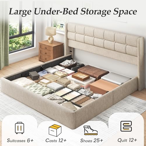 King Size Lift Up Storage Bed Frame, view 4