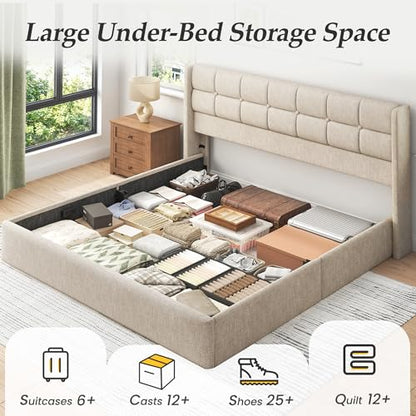 King Size Lift Up Storage Bed Frame, view 4