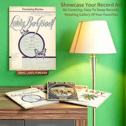 Vinyl Record Wall Mount 6PCS & Now Playing Vinyl Record Stand Set, view 5