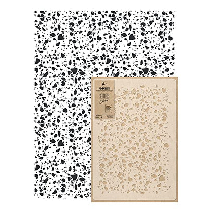 Wall Painting Stencil Large Size, 23,2”x37,4” Terrazzo Spots Retro Reusable Plastic Template, Geometric Pattern Wallpaper, DIY Home Decor Craft Wood Floor Furniture