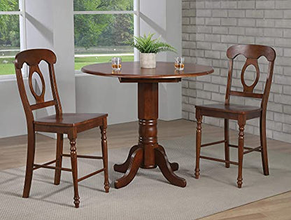 Andrews Pub Table Set, Warm distressed chestnut