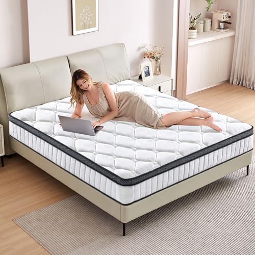 Queen Size Mattress 12 inch Mixed Mattress 80"*60"*12" Boxed Gel Memory Foam Mattress Individually Pocketed Springs Pressure Relief and Motion Isolation Mattress for Better Sleep Queen Mattress
