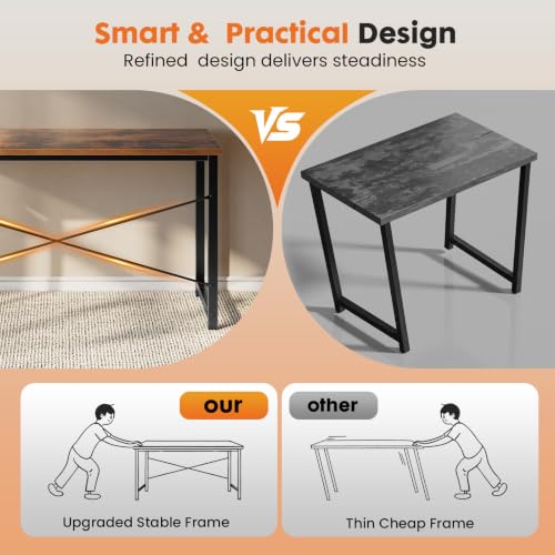47-Inch Computer Desk for Bedroom, Brown, view 5