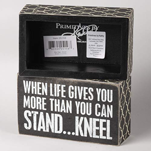 Box Sign, 3-Inch by 5-Inch, Kneel