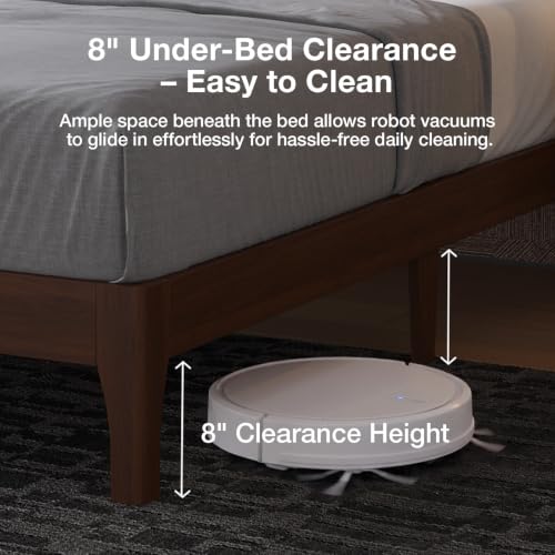 Queen Size Bed Frame with 3-Level Adjustable Upholstered Headboard, view 7