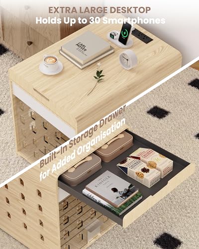 Modern Dog Crate Furniture with Charging Station – Wooden End Table Dog Crate, view 5