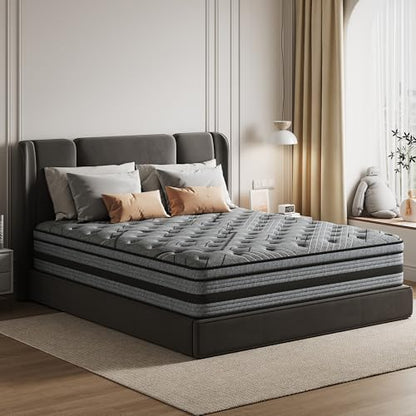 Twin Mattress,14 Inch Twin Size Mattress in a Box,Hybrid Memory Foam, view 2