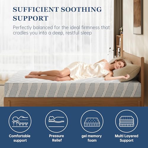 EYN Twin Size Memory Foam Mattress, 6 Inch Twin Bed Mattresses in a Box, Relieve Pressure with Medium Support, CertiPUR-US Certified, 75''L x 38''W