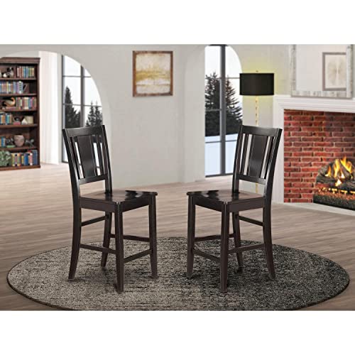 Buckland Wood Counter Height Stools in Black (Set of 2)