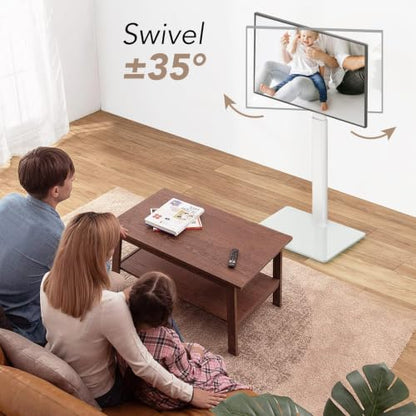 Universal Floor TV Stand with Mount 70 Degree Swivel 9 Level Height Adjustable, view 3
