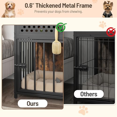 Dog Crate Furniture with Charging Station for Small Dogs, view 6