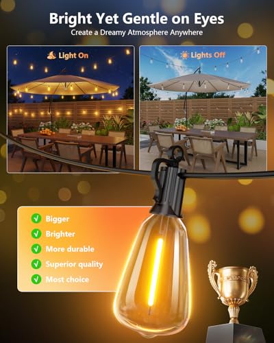 100FT Solar String Lights Outdoor Waterproof with Remote, view 3