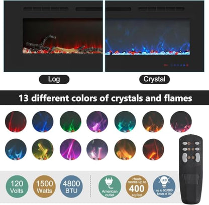 70.5" Electric Fireplace TV Stand for 75" TV with LED Storage, White, view 5