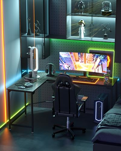 Modern L Shaped Gaming Desk 66'' Corner Computer Desk for Home Office Gaming Table Study Writing Workstation for Small Space, Easy to Assemble