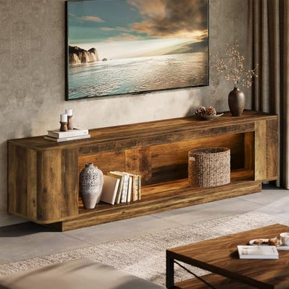 Farmhouse TV Stand with LED Light Strip, view 5
