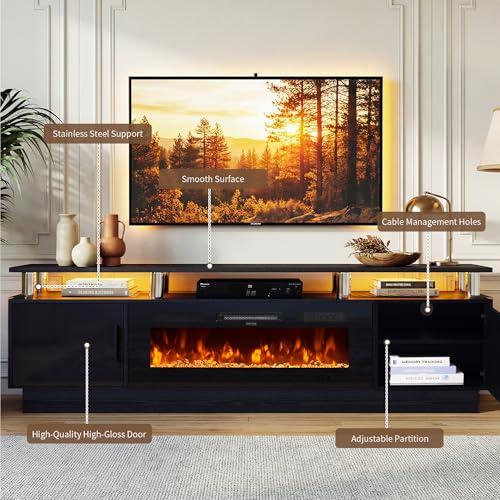 80" Fireplace TV Stand for TVs UP to 90", view 5