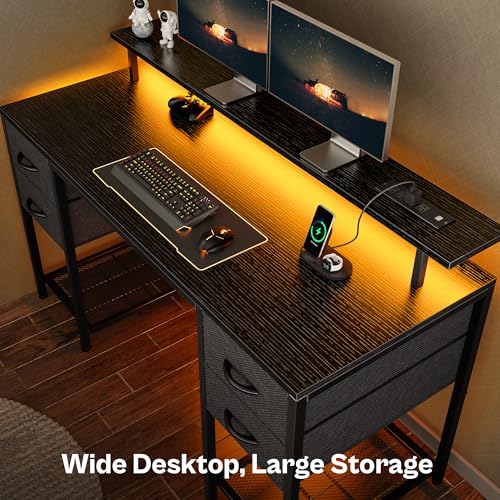 55 inch Computer Desk with Power Outlets & 4 Drawers, view 5