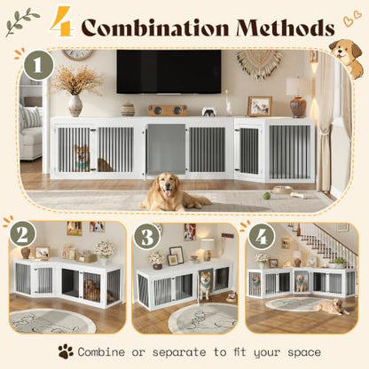 Dog Crate Furniture for Medium/Large Dogs with Storage and Divider, view 5