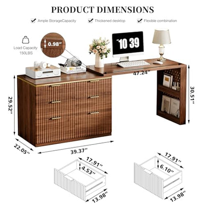 Computer Desk with 6 Drawers, view 3