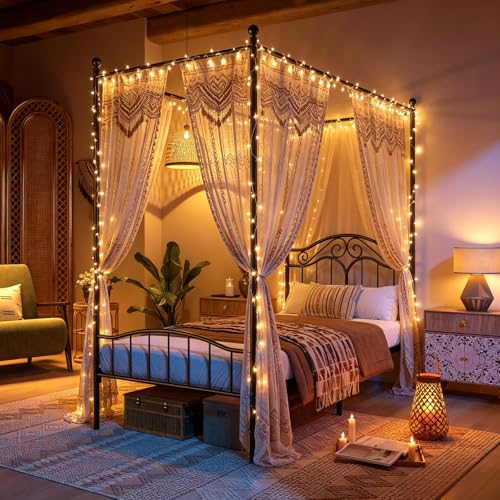 Metal Twin Canopy Bed Frame with Headboard and Footboard, view 5