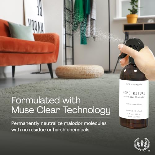 Home Ritual Active Odor Eliminator Spray - Furniture Deodorizer Spray & Bathroom Odor Eliminator for Home - Essential Oil Air Freshener - 4oz, Fresh Linen
