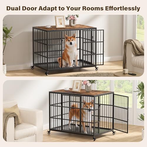 42 Inch Heavy Duty Dog Crate Furniture for Large and Medium Dogs, view 5