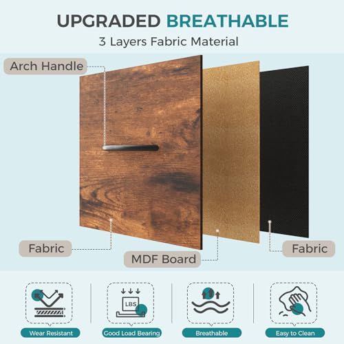 5 Drawer Dresser for Bedroom, Closet Chest Organizer Furniture, TV Stand for Living Room Hallway, Wide Fabric Storage Tower with Wooden Top and Metal Frame, Brown