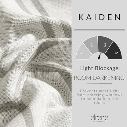 Kaiden Geometric Room Darkening Window Curtain, Gray - 52" W x 84" L