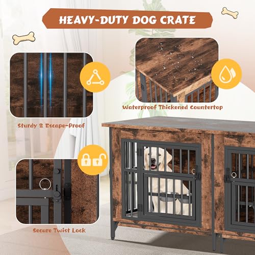 63'' Double Dog Crate Furniture, view 7