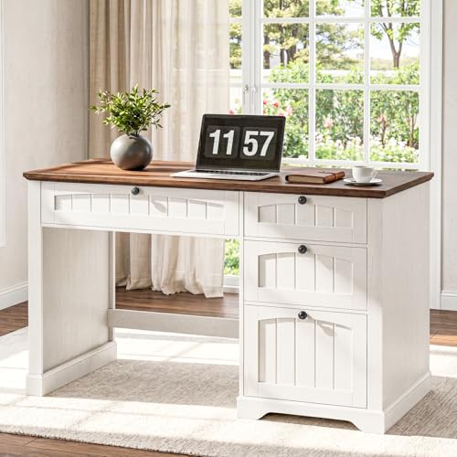 Farmhouse 47" Executive Desk with 4 Drawers, Unique White, view 3