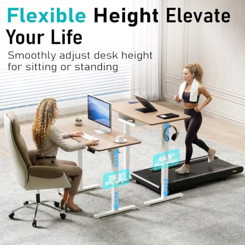 35" Electric Standing Desk, Small Sit Stand up Desk, Light Walnut, view 5