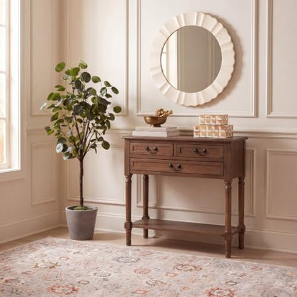 SAFAVIEH Furniture - Primrose 3-Drawer Console Table - Brown - Solid Wood - Farmhouse Classic Design - Ideal for Entryway, Living Room, Hallway, 23.5" W x 13" D x 29.5" H (CNS5707C)