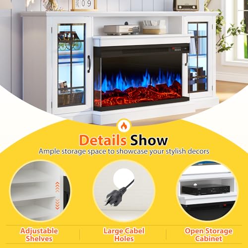 70 Inch Fireplace TV Stand for TVs up to 80", view 8