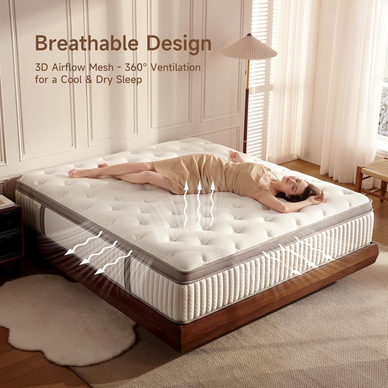 Queen Mattress, 12 Inch Queen Size Cool Memory Foam Mattresses for Pressure Relief, Medium Firm Hybrid Mattress in a Box, Certipur-Us Certified