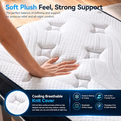 King Size 14 Inch Hybrid Mattress in a Box, view 3