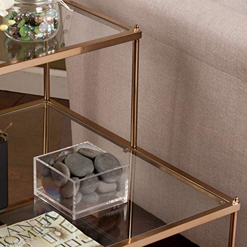 Knox Accent Table - Copper - Transitional Design, Metal and Glass - Ideal for Living Room, Bedroom (OC2205)