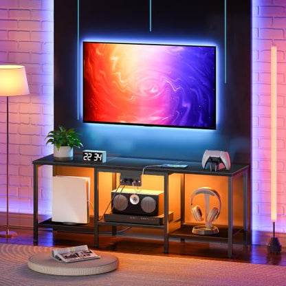 TV Stand with Charging Station to 55 Inches, LED Entertainment Center, view 7