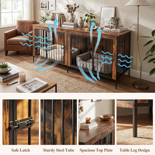 78.7" Extra Large Dog Crate Furniture for 2 Small/Medium/Large, view 5