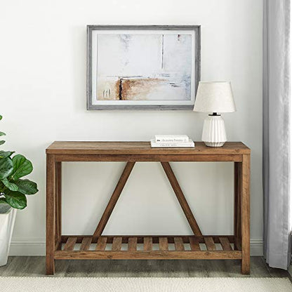 Modern Farmhouse Accent Entryway Table Entry Table Living Room End Table, 52 Inch, Rustic Oak