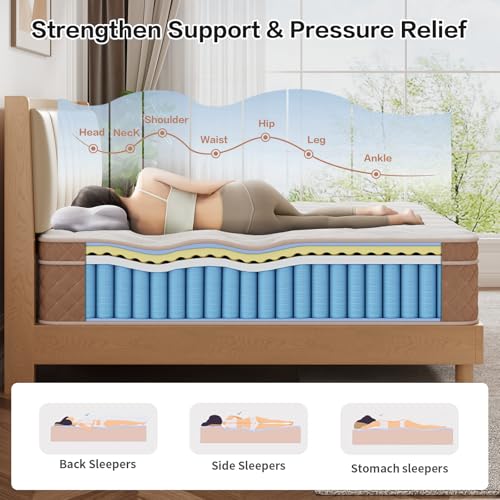 Twin Mattress, Memory Foam Mattress for Cool Sleep & Pressure Relief, view 4
