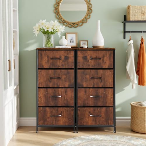 4 Drawers Dresser for Bedroom Fabric Storage Tower with Wooden Top, view 3
