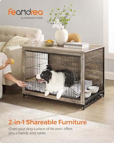 38.6" Dog Crate Furniture, Indoor Dog Kennel Side End Table, view 3