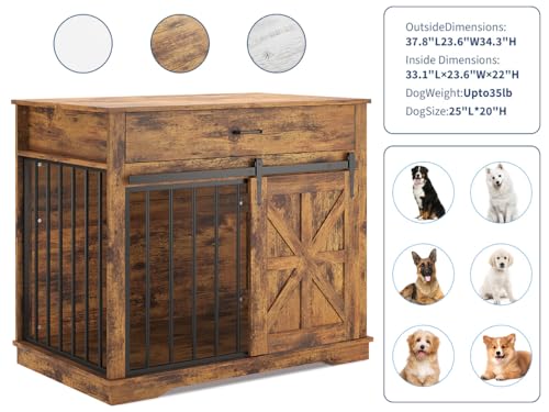 37.8" Dog Crate Furniture, view 7