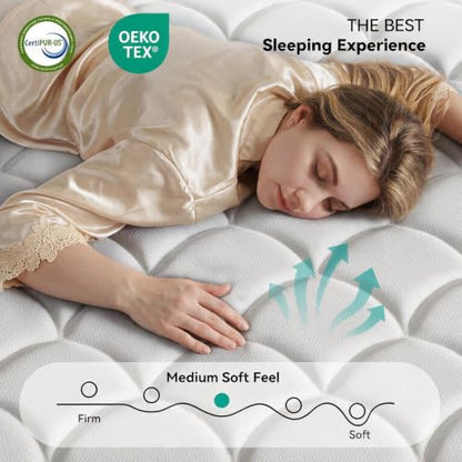 Twin Mattress 10 Inch,Hybrid Twin Bed Mattress in a Box,Medium Firm Feel, view 4