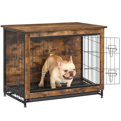 32.5" Dog Crate Furniture, Indoor Dog Kennel Side End Table, view 2